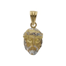 [CB382] CABEZA CRISTO BICOLOR ORO 18KL - 13x21MM