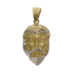 [CB381] CABEZA CRISTO BICOLOR ORO 18KL - 15x27MM