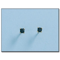 [P32] PENDIENTES ORO 18KL CIRCONITA NEGRA 3X3