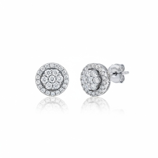 PENDIENTES REDONDO CIRCONITA PLATA 925MM