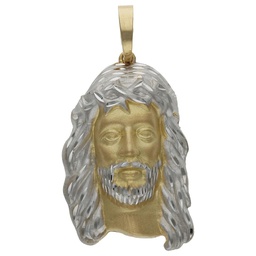 [CB376] CABEZA CRISTO BICOLOR ORO 18KL - 19x33MM