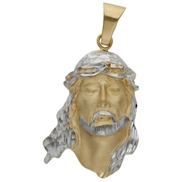 [CB375] CABEZA CRISTO BICOLOR ORO 18KL - 23x34MM