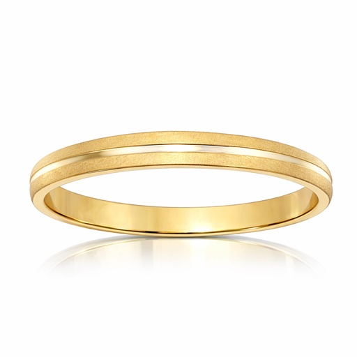ALIANZA ORO 18KL TALLADA MATE-BRILLO - 3MM