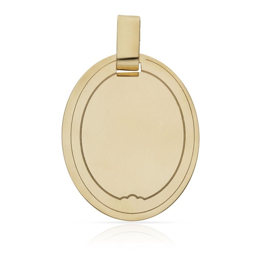 PLACA ORO 18KL OVAL - 26X33MM