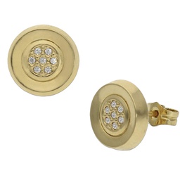 [P1043] PENDIENTES ORO 18KL CIRCONITAS - 10MM