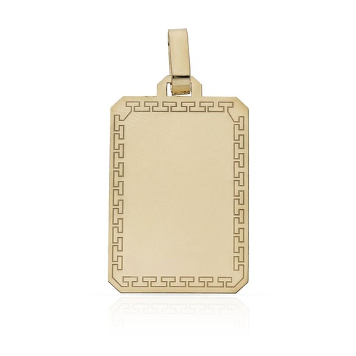 PLACAS ORO 18KL GRECA - 19x28MM