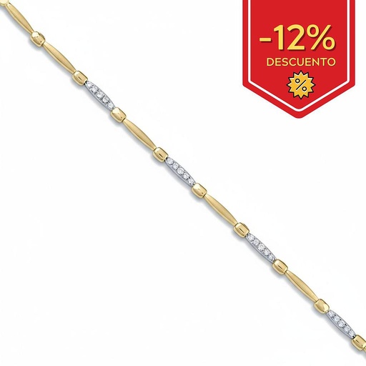 PULSERA BICOLOR ORO 18KL CIRCONITAS