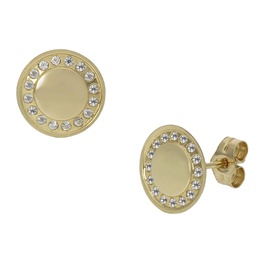 [P925] PENDIENTES ORO 18KL CIRCONITAS - 9MM