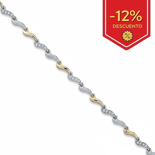 PULSERA BICOLOR ORO 18KL CIRCONITAS
