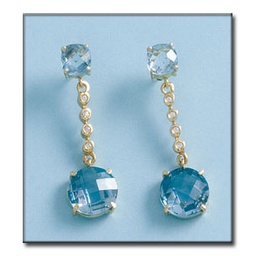 [P550] PENDIENTES ORO 18KL CIRCONITAS COLOR