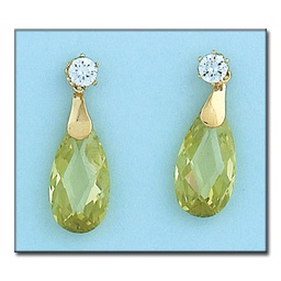 [P6164] PENDIENTES ORO 18KL CIRCONITAS PERIDOT