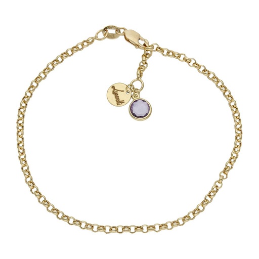 PULSERA MI HISTORIA ORO 18KL 2.50MM - LILA