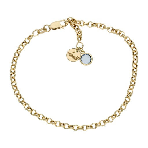 PULSERA MI HISTORIA ORO 18KL 3MM - AZUL