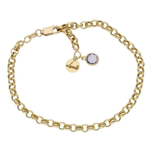 PULSERA MI HISTORIA ORO 18KL 4MM - LILA