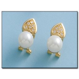 [P1608] PENDIENTES ORO 18KL CON PERLAS