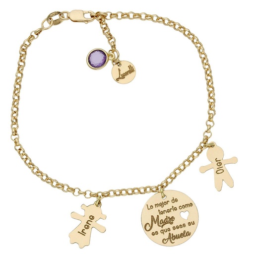 PULSERA MI HISTORIA ORO 18KL ABUELA