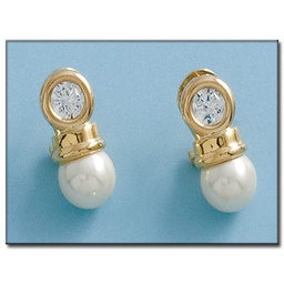 [P1605] PENDIENTES ORO 18KL CON PERLAS