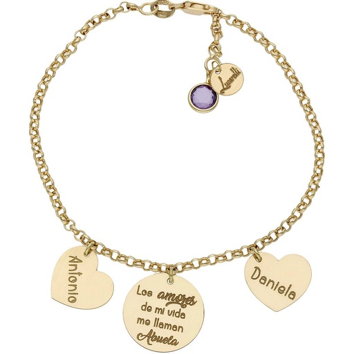 PULSERA MI HISTORIA ORO 18KL AMORES