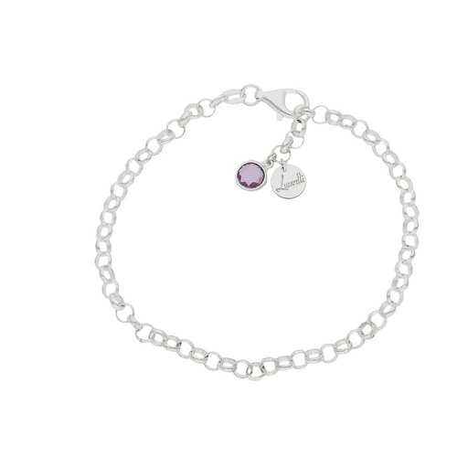 PULSERA MI HISTORIA PLATA 925MM - LILA