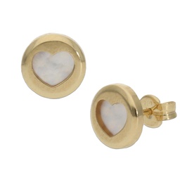 [P1079] PENDIENTES ORO 18KL CORAZON NACAR - 8MM