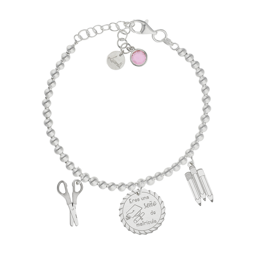 PULSERA MI HISTORIA PLATA 925MM BOLAS SEÑO