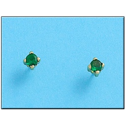 [P135] PENDIENTES ORO 18KL CRISOPAL VERDE 4X4