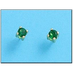 [P134] PENDIENTES ORO 18KL CRISOPAL VERDE 5X5