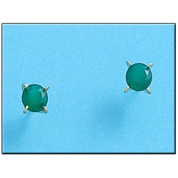 [P137] PENDIENTES ORO 18KL CRISOPAL VERDE 5X5