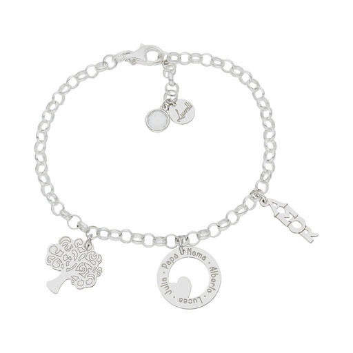 PULSERA MI HISTORIA PLATA 925MM FAMILIA