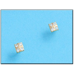 [P124] PENDIENTES ORO 18KL CUADRADOS