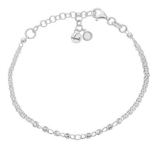 PULSERA MI HISTORIA PLATA 925MM FORZADA + BOLAS - CIRCONITA