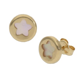 [P1085] PENDIENTES ORO 18KL ESTRELLA NACAR - 8MM