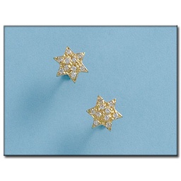 [P113] PENDIENTES ORO 18KL ESTRELLAS