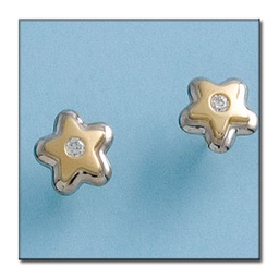 [P876] PENDIENTES ORO 18KL ESTRELLAS