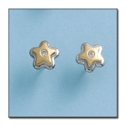 [P1432] PENDIENTES ORO 18KL ESTRELLAS