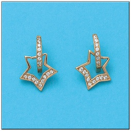 [P837] PENDIENTES ORO 18KL ESTRELLAS CIRCONITAS