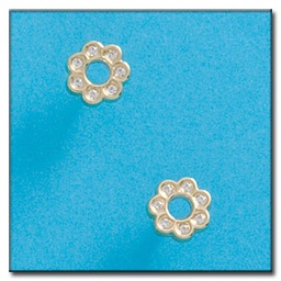 [P85] PENDIENTES ORO 18KL FLOR