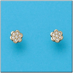 [P353] PENDIENTES ORO 18KL FLOR