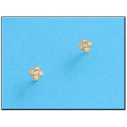 [P190] PENDIENTES ORO 18KL FLOR