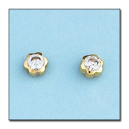 [P230] PENDIENTES ORO 18KL FLOR