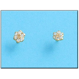 [P126] PENDIENTES ORO 18KL FLOR