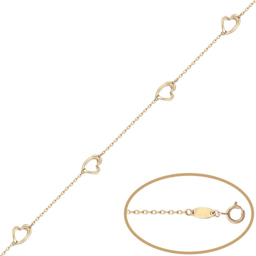 PULSERA ORO 18KL - 4 CORAZONES