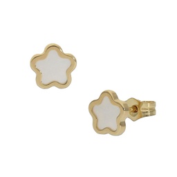 [P1110] PENDIENTES ORO 18KL FLOR NACAR - 5.50MM