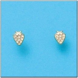 [P808] PENDIENTES ORO 18KL FRESAS