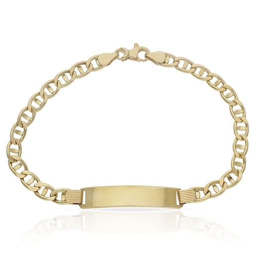 PULSERA ORO 18KL ANCLA PLACA