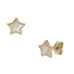 [P1114] PENDIENTES ORO 18KL NACAR ESTRELLA - 5MM