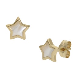 [P1112] PENDIENTES ORO 18KL NACAR ESTRELLA - 7MM