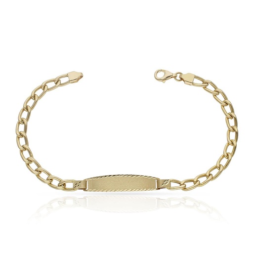 PULSERA ORO 18KL BARBADA PLACA