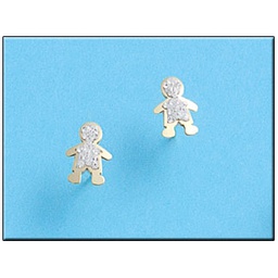 [P263] PENDIENTES ORO 18KL NIÑO GRANDE