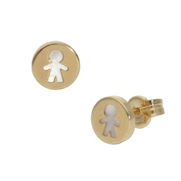 [P1094] PENDIENTES ORO 18KL NIÑO NACAR - 6MM